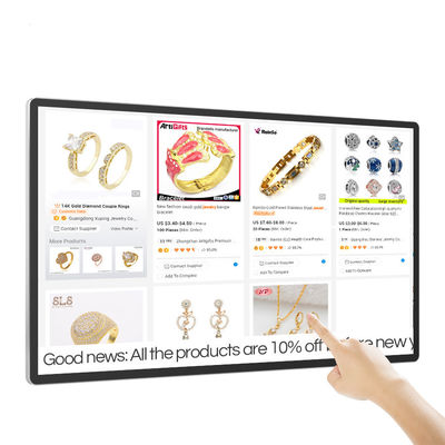 65 inch 4K Ultra HD tường gắn bảng hiệu kỹ thuật số với 4mm / 10mm cạnh ghép và bảng điều khiển cảm ứng hồng ngoại