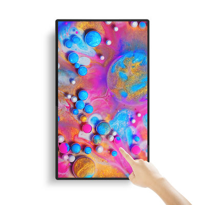 65 inch 4K Ultra HD tường gắn bảng hiệu kỹ thuật số với 4mm / 10mm cạnh ghép và bảng điều khiển cảm ứng hồng ngoại