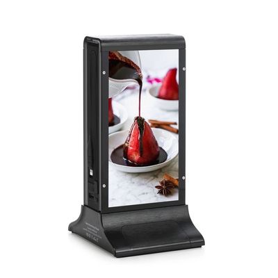 Đen 10 inch Capacity High Battery Desktop Máy phát quảng cáo nhỏ với trạm sạc