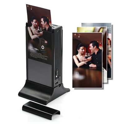 Đen 10 inch Capacity High Battery Desktop Máy phát quảng cáo nhỏ với trạm sạc