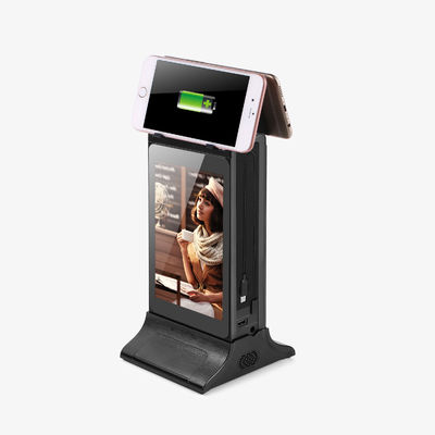 Đen 10 inch Advanced L-Shaped Desktop HD LCD Screen Advertising Player với Menu Power Bank