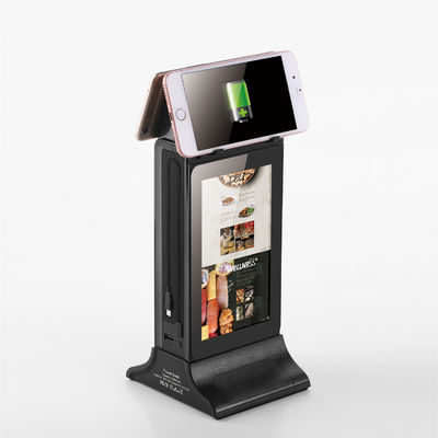 Đen 10 inch Advanced L-Shaped Desktop HD LCD Screen Advertising Player với Menu Power Bank