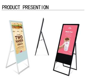 Quảng cáo có thể gập lại Bảng chỉ dẫn kỹ thuật số Bảng menu Tầng Loại đứng 3G / 4G Tùy chọn
