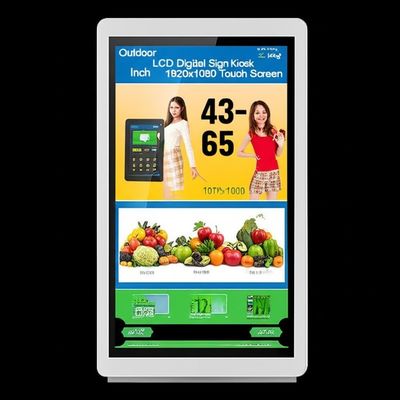 Kiosk bảng hiệu kỹ thuật số LCD ngoài trời 43-65 inch 1920x1080 Màn hình cảm ứng