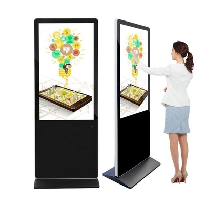 43 49 55 65 inch Đế sàn Bảng hiệu kỹ thuật số Khung hợp kim nhôm Màn hình quảng cáo LCD