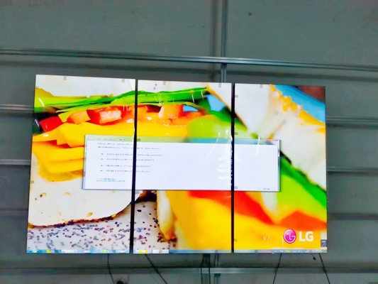 Màn hình treo tường video LCD 65 inch 4k 2x2 1 * 3 1.8mm Gap Black Frame