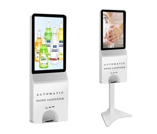 Màn hình cảm ứng LCD trong nhà Signage kỹ thuật số với máy khử trùng tay tự động