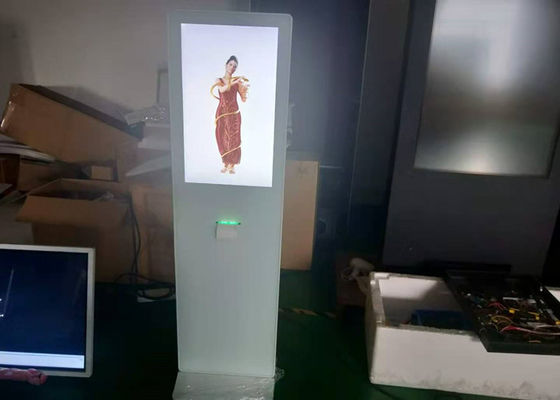 Kiosk màn hình cảm ứng 32 inch màu đen với 10 điểm cảm ứng 400cd / m2 Có máy in